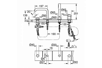 Смеситель для ванны GROHE Essence New 19578AL1 Тёмный графит