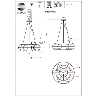Люстра подвесная ST Luce BEATA SL1189.403.06 30Вт 6 лампочек G9
