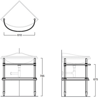 Консоль под раковину SIMAS Arcade 1011br бронза