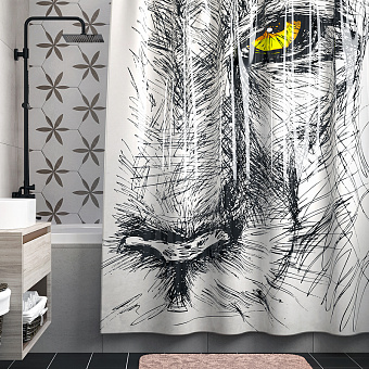 Шторка для ванной WASSERKRAFT Isar 180х180см чёрный