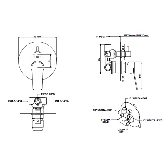 Смеситель для душа Bongio GIO2 80519CR03PREU хром