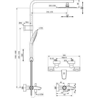Душевая система IDEAL STANDARD CERATHERM A7591AA хром