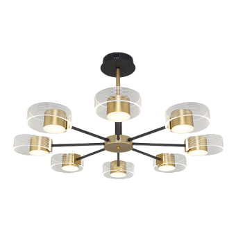 Светильник потолочный Eurosvet Jet 90244/8 черный/золото 80Вт LED