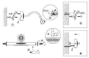 Подсветка для картин Odeon BENOR WALLI ODL13 523 50Вт E14