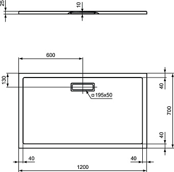 Душевой поддон IDEAL STANDARD ULTRAFLAT NEW T4476V3 70х120см