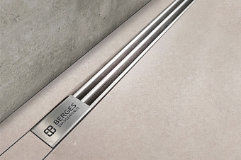 Щелевой душевой трап BERGES SUPER Slim 1200 123х12,5см вертикальный сток