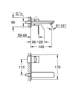 Смеситель для раковины GROHE Lineare New 19409AL1 чёрный