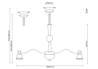 Люстра подвесная Lucia Tucci NATURA 159.8 40Вт 8 лампочек LED