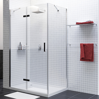 Угловое ограждение WASSERKRAFT Aller 10H07LBLACK 200х120см стекло прозрачное