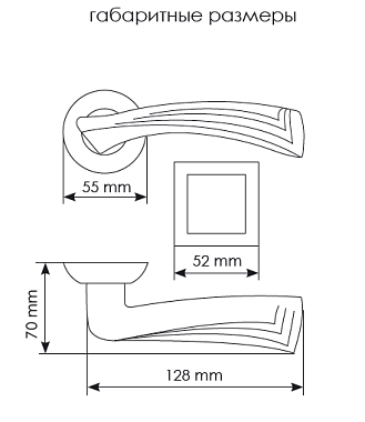 Дверная ручка нажимная MORELLI ВОЛНЫ MH-34 COF-S кофе