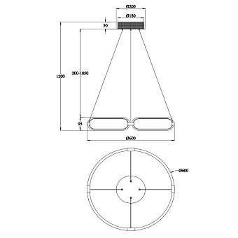 Светильник подвесной Maytoni Chain MOD017PL-L50N 50Вт LED