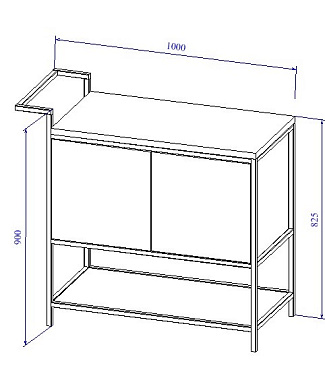 Тумба под раковину напольная CERSANIT BOTANIQUE 100 A63015 45х100х82,5см