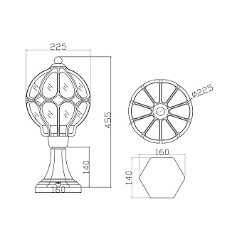 Светильник ландшафтный Maytoni Via O024FL-01G 60Вт IP44 E27 золото антик