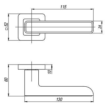 Дверная ручка нажимная PUNTO SIMPLE LIVING MARS QR SN/CP-3 матовый никель/хром