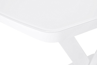 Кухонный стол раскладной AERO 80х120х76см закаленное стекло/сталь White Glass