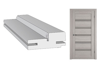 Телескопическая дверная коробка Владимирская фабрика дверей Stone Oak МДФ 80х32мм