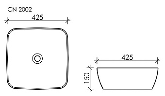 Раковина накладная Ceramica Nova FORM CN2002 41х41см