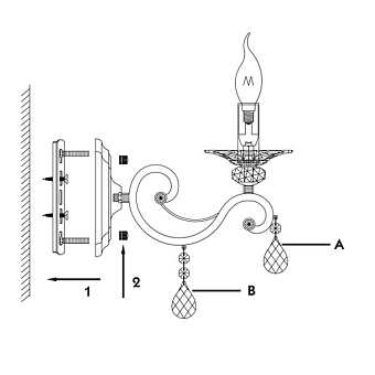 Бра Maytoni Grace RC247-WL-02-R 120Вт E14