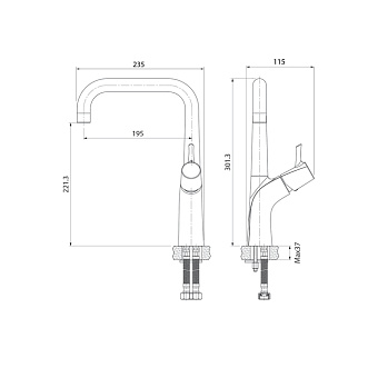 Смеситель для кухни IDDIS Kitchen Line K07SB0Li05 поворотный излив хром