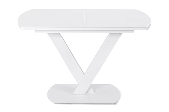 Кухонный стол раскладной AERO 80х120х76см закаленное стекло/сталь White Glass