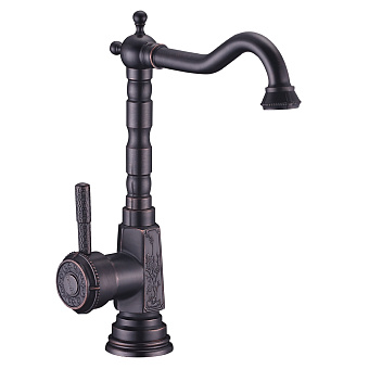 Смеситель для кухни LEMARK Jasmine LM6605ORB поворотный излив бронза/чёрный