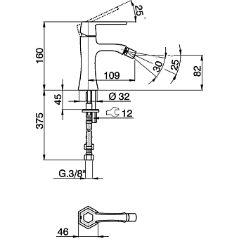 Смеситель для биде Cisal Cherie CH0005647C золото