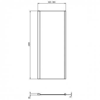 Реверсивная фиксированная панель 85 см Ideal Standard I.Life L T4864EO