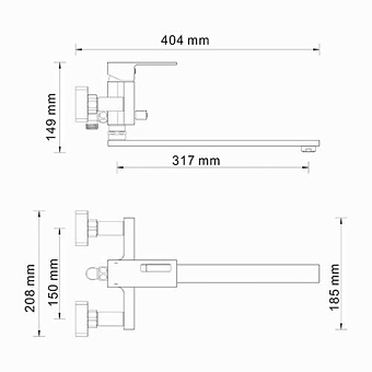 Смеситель для ванны WASSERKRAFT Alme 1502L хром