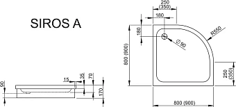 Душевой поддон RADAWAY Siros SBA9917-1 90х90см