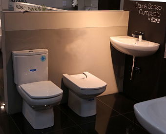 Унитаз приставной ROCA Dama Senso Compacto 7.3475.1.700.0 ободковый с микролифтом