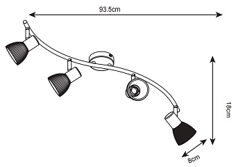 Спот Arte Lamp PARRY A5062PL-4AB 40Вт 4 лампы E14