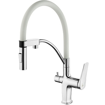 Смеситель для кухни LEMARK Comfort LM3074C-White с краном для питьевой воды белый/хром