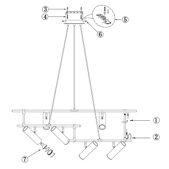 Светильник подвесной Maytoni Rami MOD128PL-06GB 50Вт GU10