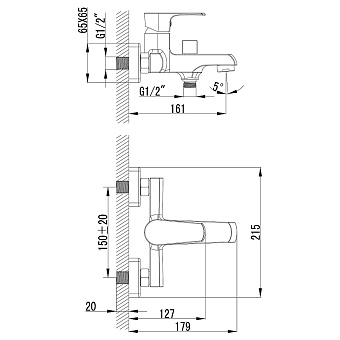Смеситель для ванны LEMARK Plus Factor LM1612C хром