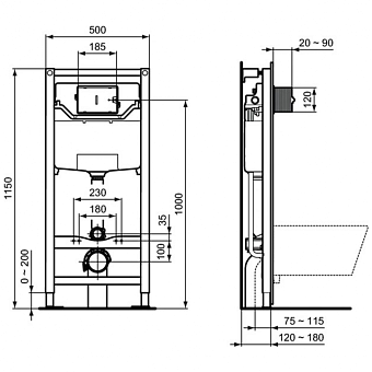Инсталляция с унитазом IDEAL STANDARD PROSYS CONNECT R030701