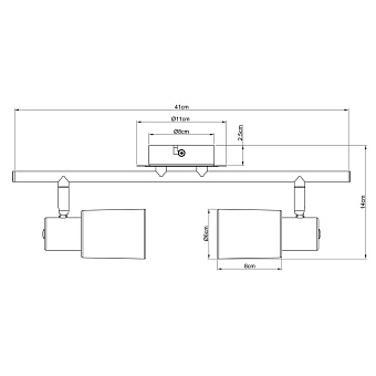Спот Arte Lamp CAVALLETTA A4510PL-2SS 40Вт 2 лампы E14