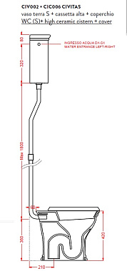 Сливной бачок ArtCeram Civitas CIC006 63 00