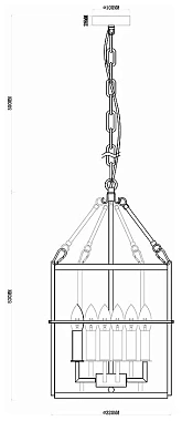 Светильник подвесной Arte Lamp MEGREZ A7010SP-6BK 60Вт E14