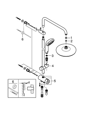 Душевая система GROHE New Tempesta System 26381001 хром