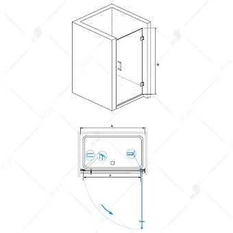 Душевая дверь RGW Hotel 01060107-11 195х70см стекло прозрачное