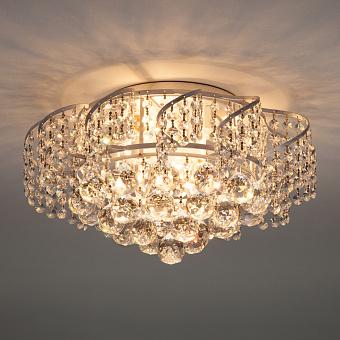 Люстра потолочная Eurosvet Charm 16017/6 белый с серебром Strotskis 60Вт 6 лампочек E27