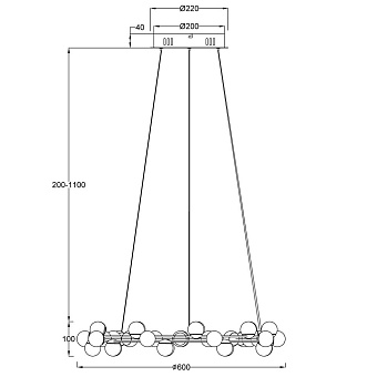 Светильник подвесной Maytoni Tessara MOD081PL-L50G3K 50,2Вт LED