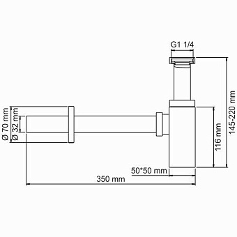 Сифон для раковины бутылочный WASSERKRAFT A169