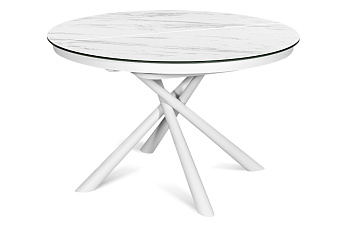 Кухонный стол раскладной AERO 120х120х76см закаленное стекло/керамика/сталь Mrb Pl