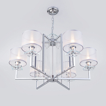 Люстра подвесная Eurosvet Fargo 60123/6 хром Smart 40Вт 6 лампочек E14