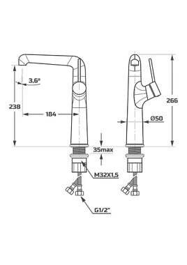 Смеситель для раковины Maxonor PL1194-8 белый