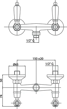 Смеситель для ванны CAPRIGO ADRIA-CLASSIC 03-015-vot бронза