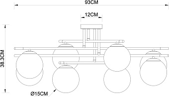 Люстра потолочная Arte Lamp ALCOR A2224PL-8BK 40Вт 8 лампочек E14