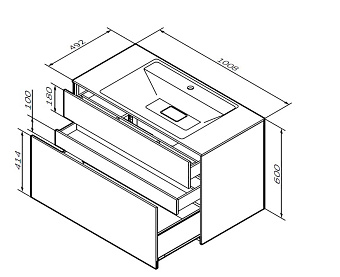 Тумба под раковину подвесная AM-PM Inspire V2.0 M50AFHX1003WM 49,2х100,8х60см