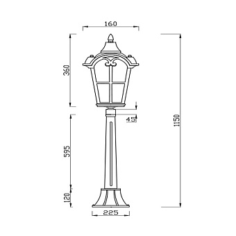 Светильник ландшафтный Maytoni Albion O413FL-01GB1 60Вт IP44 E27 чёрный с золотом